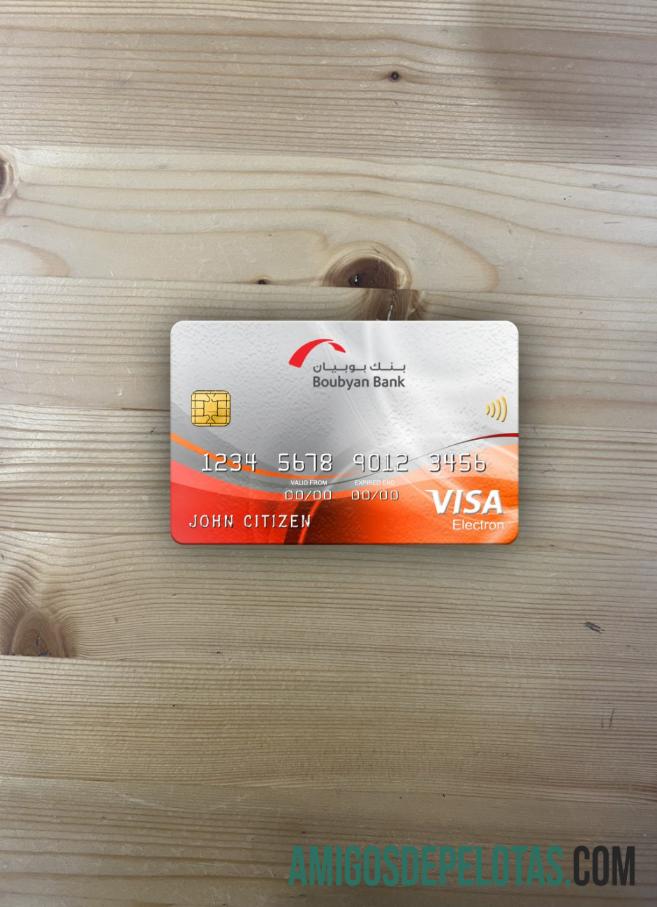 Cartão Visa Electron do Kuwait Boubyan Bank Photolook Front exemplo